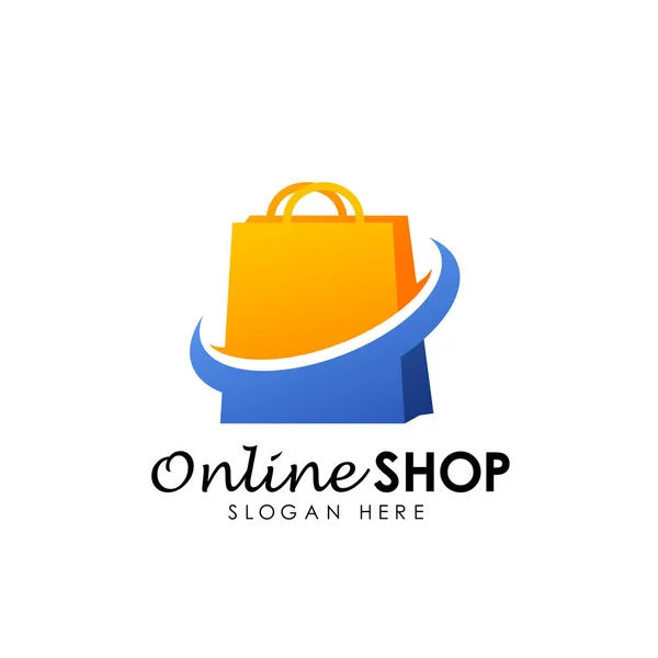 Online Shop Logo Design Vektor Ikonra Vásárlás Logo Tervezés — Stock Vector
