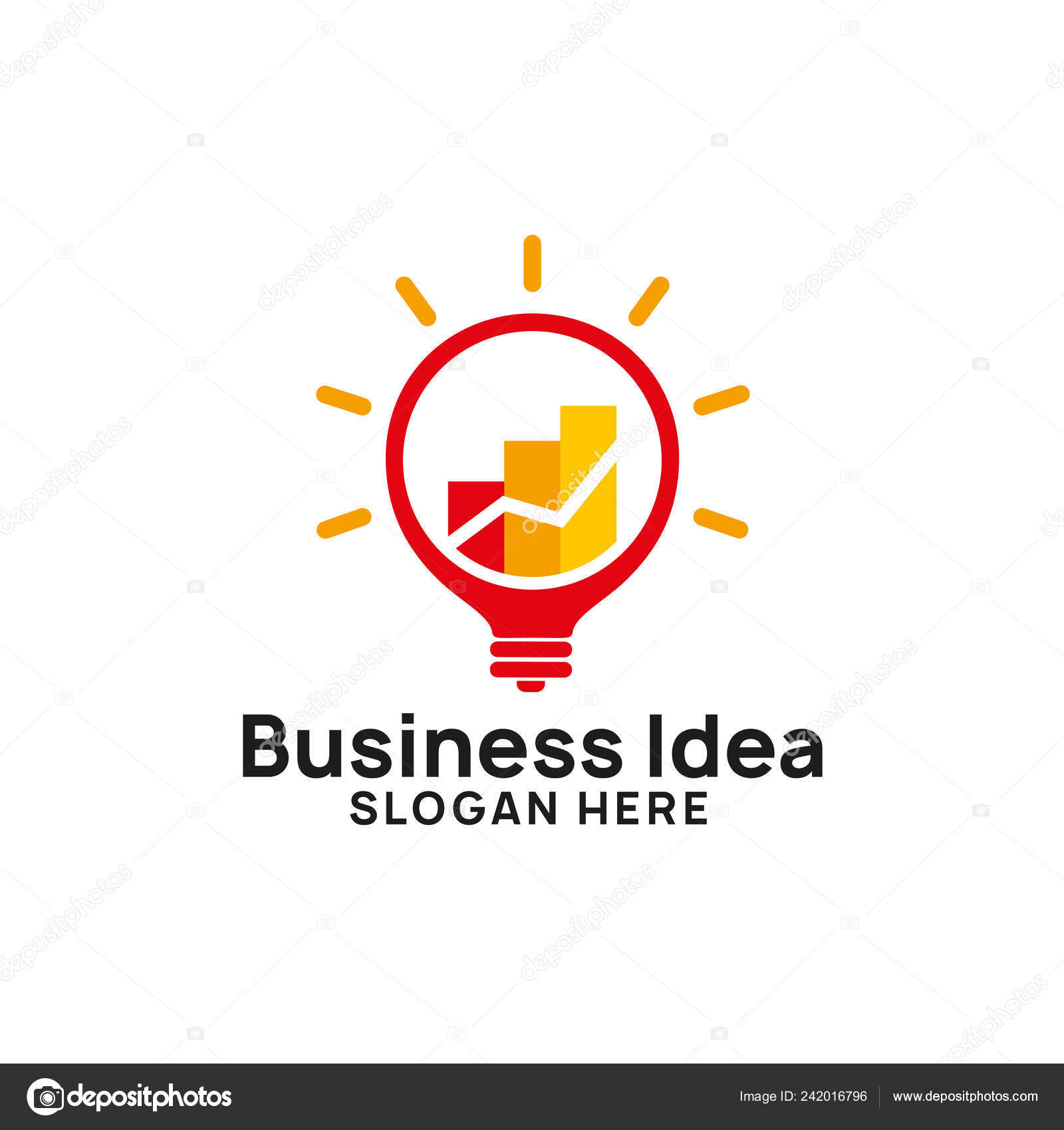 Business Creative Idea Logo Design Template Chart Arrow Illustration Bulb Stock Vector Image By C Distrologo