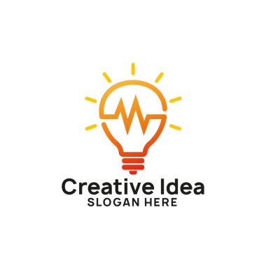 ampul teknoloji simgesi simgesi tasarım. yaratıcı bir fikir logo tasarım şablonu