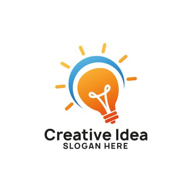 yaratıcı bir fikir logo tasarım şablonu. ampul vektör simgesi simgesi tasarımlar