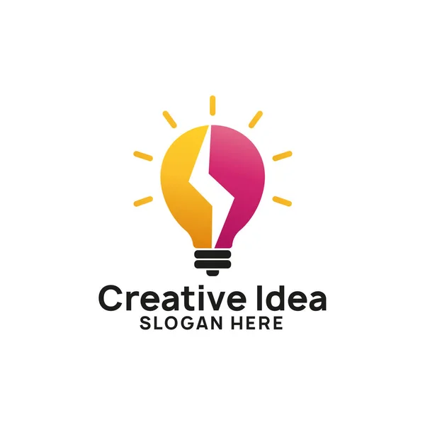 Design Símbolo Ícone Lâmpada Energia Ideia Criativa Logotipo Desenhos Modelo — Vetor de Stock