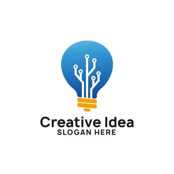 Projeto Símbolo Ícone Tecnologia Lâmpada Ideia Criativa Logotipo Desenhos Modelo — Vetor de Stock