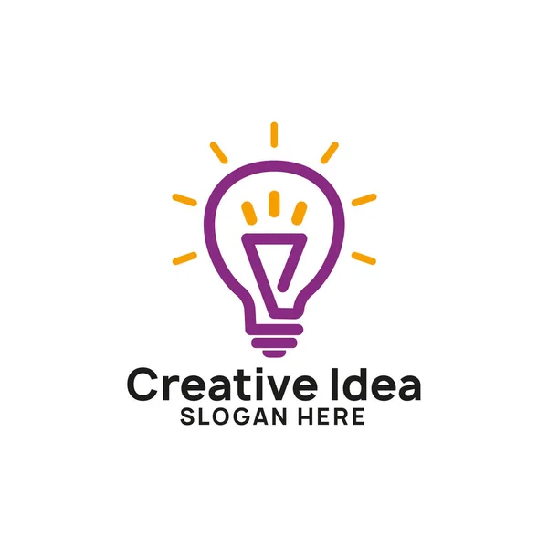Ideia Criativa Modelo Design Logotipo Desenhos Símbolo Ícone Lâmpada — Vetor de Stock