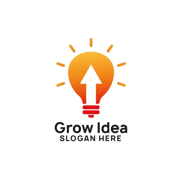 Ontwerpsjabloon Idee Logo Groeien Lamp Pictogram Symbool Ontwerpen — Stockvector