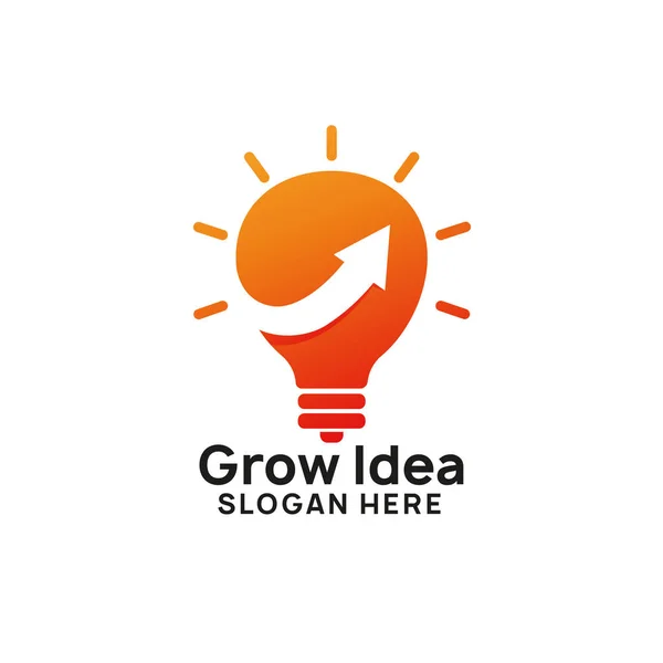 Zakelijke Creatieve Logo Ontwerpsjabloon Idee Met Grafiek Pijl Illustratie Lamp — Stockvector