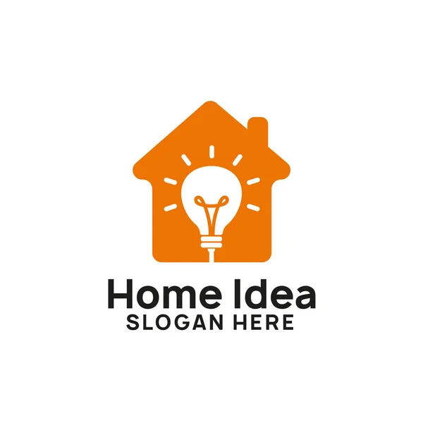 Creatief Huis Idee Logo Ontwerpen Sjabloon — Stockvector