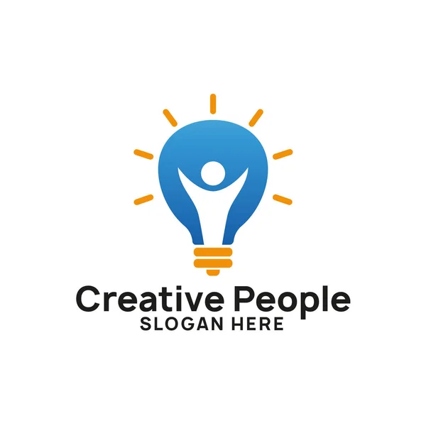 Креативні Люди Шаблон Дизайну Логотипу Дизайн Символів Лампочки — стоковий вектор