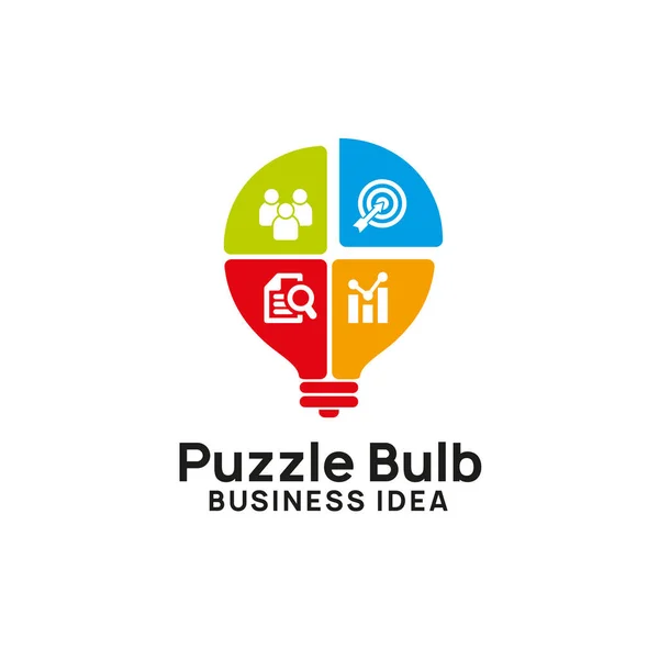 Kreatywny Biznes Pomysł Logo Szablon Projektu Puzzle Wzorów Symbol Ikonę — Wektor stockowy