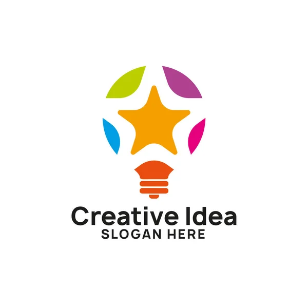 Ideia Criativa Modelo Design Logotipo Desenho Símbolo Estrela Bulbo — Vetor de Stock