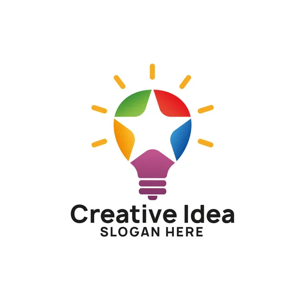 Ideia Criativa Modelo Design Logotipo Desenho Símbolo Estrela Bulbo — Vetor de Stock