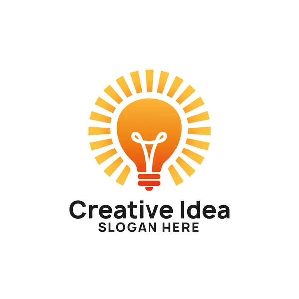 Modelo Design Logotipo Ideia Brilhante Criativo Design Símbolo Ícone Lâmpada — Vetor de Stock