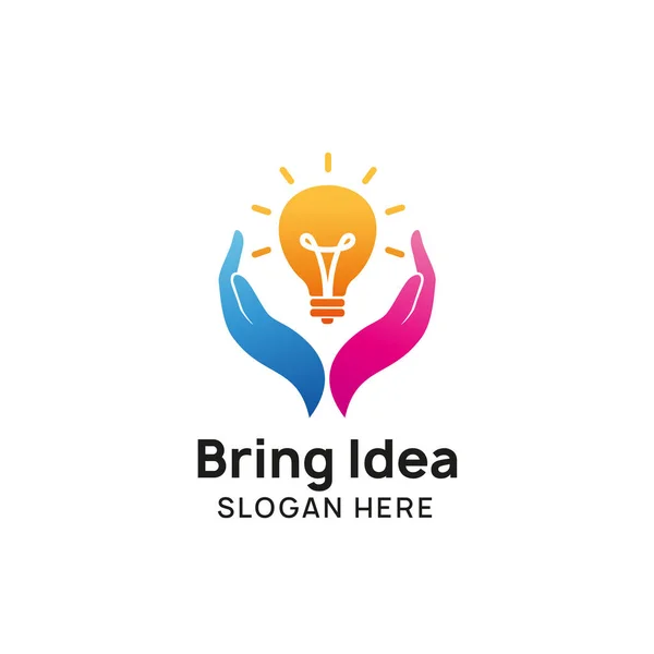 Bringen Kreative Idee Logo Design Vorlage Symboldesigns Für Hand Und — Stockvektor