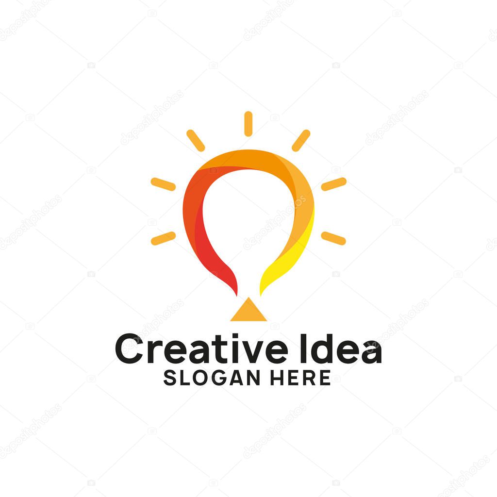 Creative bright idea logo design template. bulb icon symbol design
