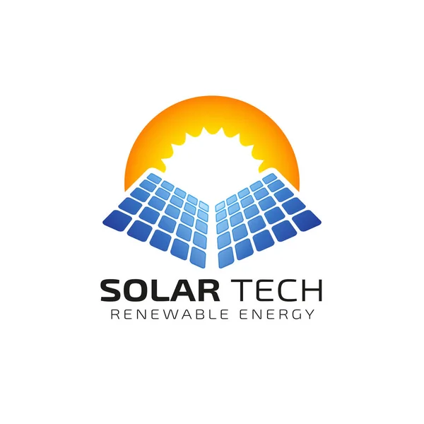 Modèle Conception Logo Solaire Solaire Énergie Conceptions Logo Solaire Tech — Image vectorielle