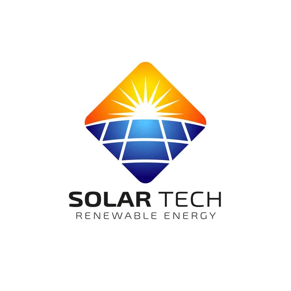 Modèle Conception Logo Solaire Solaire Énergie Conceptions Logo Solaire Tech — Image vectorielle