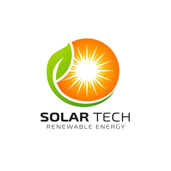 Plantilla Diseño Logotipo Energía Solar Sun Diseños Logotipo Energía Ecológica — Archivo Imágenes Vectoriales