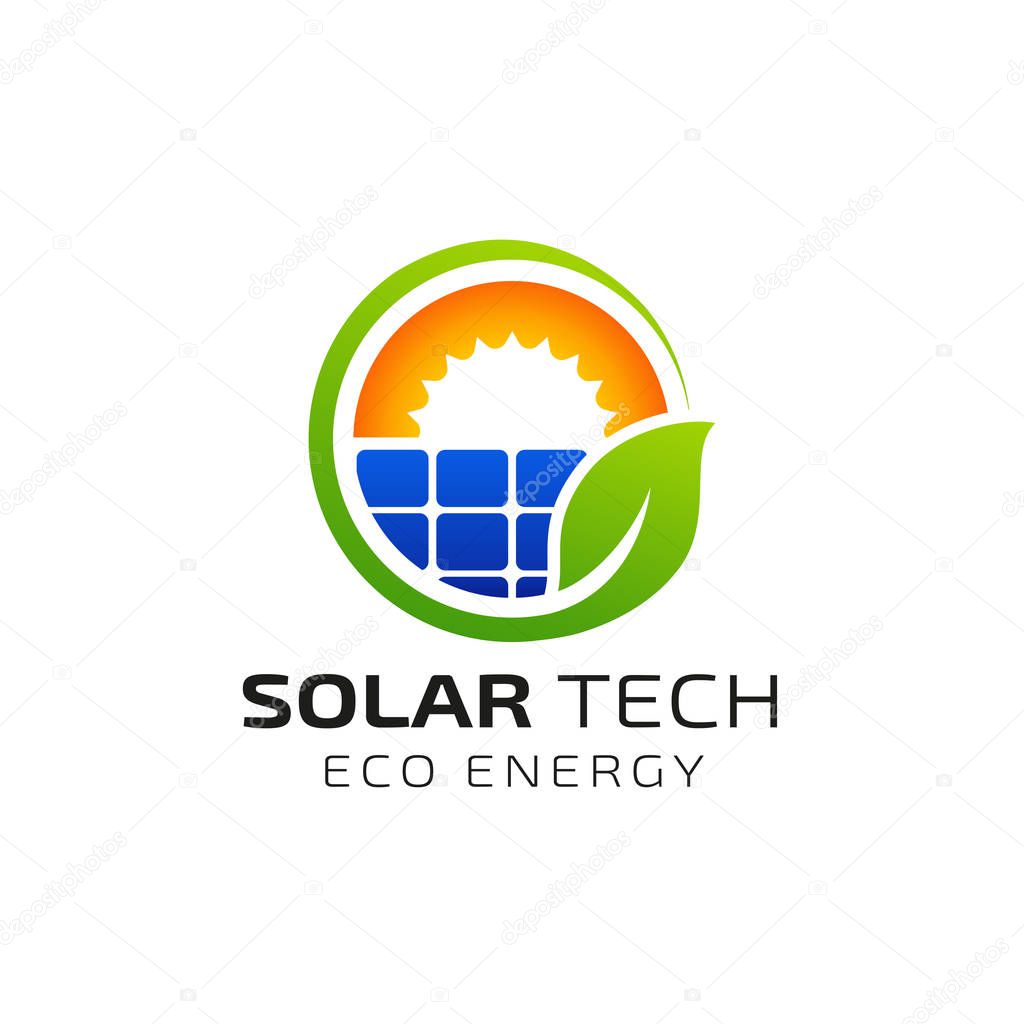Sun solar energy logo design template. eco energy logo designs