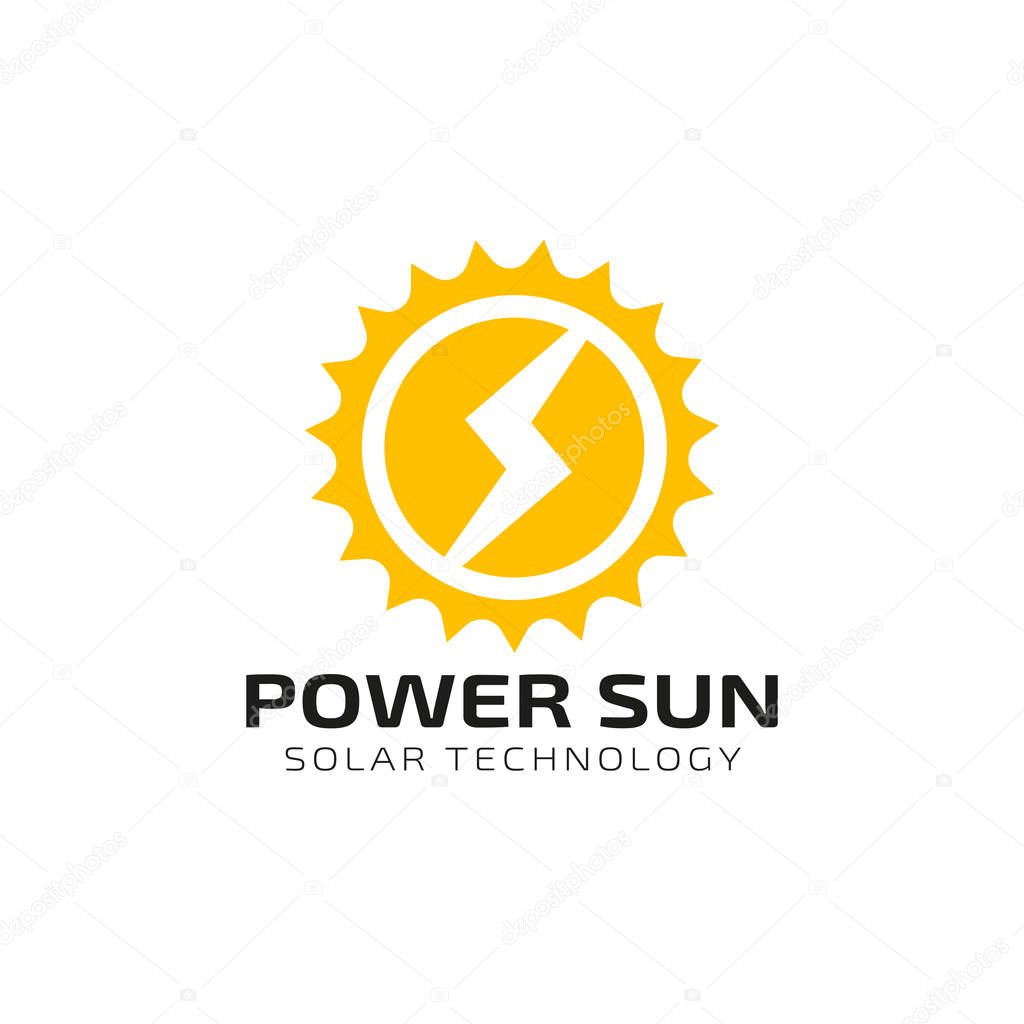 Sun solar energy logo design template. solar tech logo designs