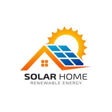 Güneş enerjisi logosu tasarım şablonu. Solar teknoloji logo tasarımları