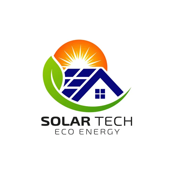 Sun Solar Energy Logo Design Template Eco Energy Logo Designs — Stock Vector