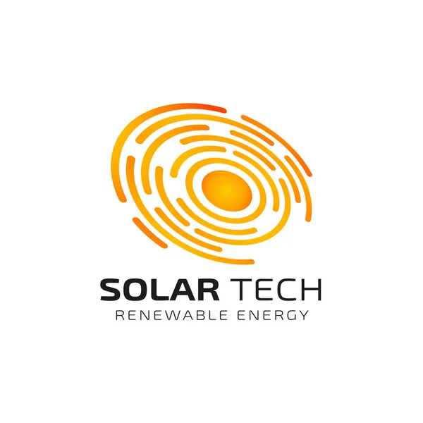 Modèle Conception Logo Solaire Solaire Énergie Conceptions Logo Solaire Tech — Image vectorielle