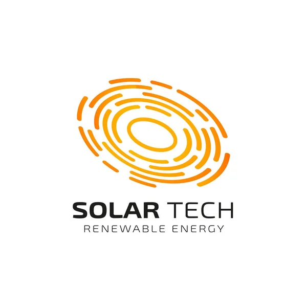 Modèle Conception Logo Solaire Solaire Énergie Technologie Solaire Logo Design — Image vectorielle