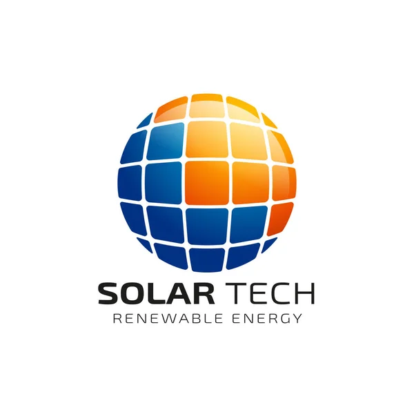 Modèle Conception Logo Solaire Solaire Énergie Conceptions Logo Solaire Tech — Image vectorielle