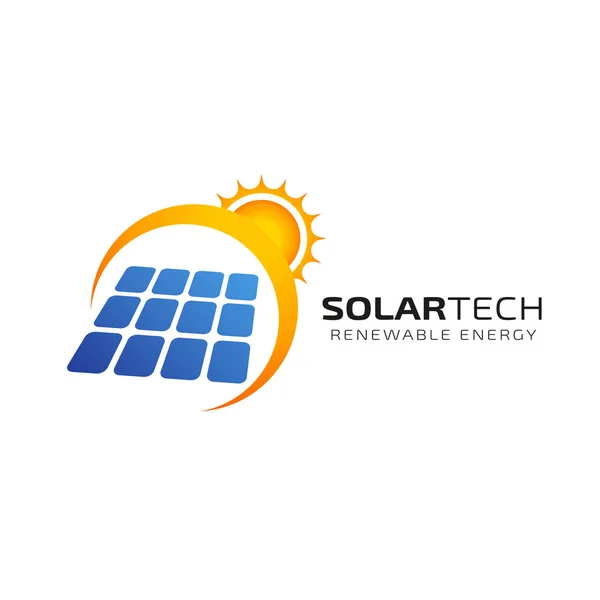 Sol Modelo Design Logotipo Energia Solar Projetos Logotipo Tecnologia Solar —  Vetores de Stock