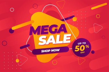 Özel teklif mega satış afişi arkaplan şablonu