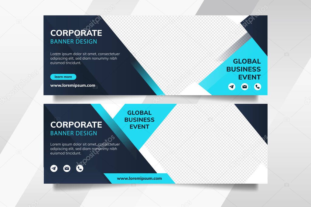 Red corporate business banner design template vector