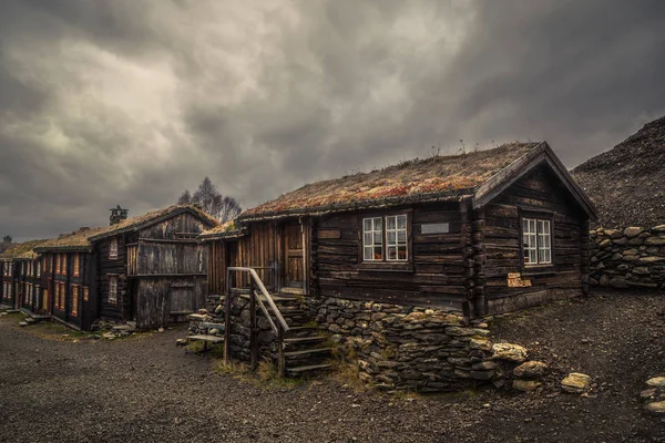 Røros Régi Része Norvég Bányaváros Unesco Listáján Eredeti Fából Készült — Stock Fotó