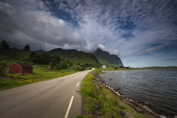 Красивий Краєвид Eggum Зони Прибуття Островах Літній Час Норвегії — стокове фото