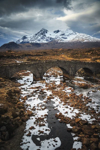 Old Stone Bridge River Sligachan Isle Skye Highlands Scotland Late — Stock Photo, Image