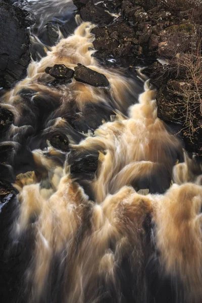 Rivière Black Water Dans Les Highlands Écossais Région Rogie Falls — Photo