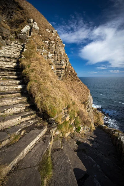 Whaligoe Steps Steep Stony Stairs Leads All Way Small Beach — Stock Photo, Image