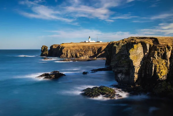 Noss Head Lighthouse Highlands Shores Northern Sea Scotland — Stock Photo, Image