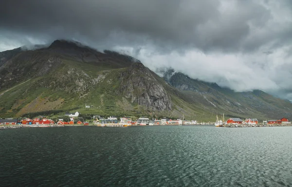 Beutiful Lofoten Islands Traditional Red Houses Called Rorbu Norwegian Summer — Stock Photo, Image