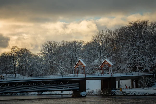 Gamle Bybro Altstadtbrücke Originale Hölzerne Brücke Die Das Westliche Und — Stockfoto