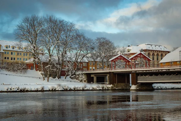 Oude Brug Genoemd Gamle Bybro Aansluiten Van Oude Stad Baklandet — Stockfoto