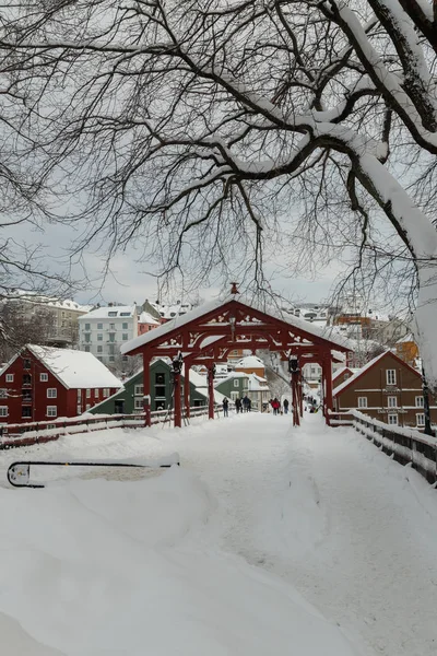 Alte Brücke Namens Gamle Bybro Die Die Altstadt Mit Dem — Stockfoto