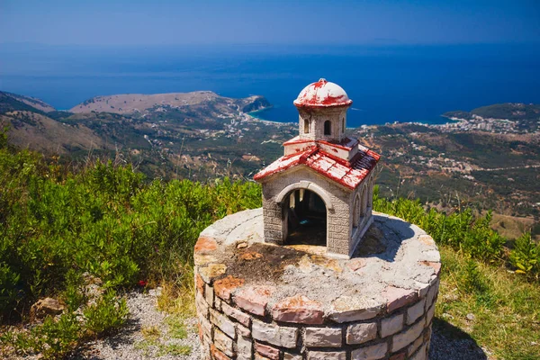 Albański Widok Krajobraz Linia Brzegowa Morze Adriatyckie Fantastyczne Wakacje Południu — Zdjęcie stockowe