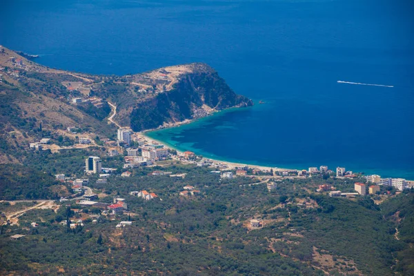 Albanska Visa Landskap Strandlinjen Och Adriatiska Havet Fantastiska Sommarlovet Södra — Stockfoto