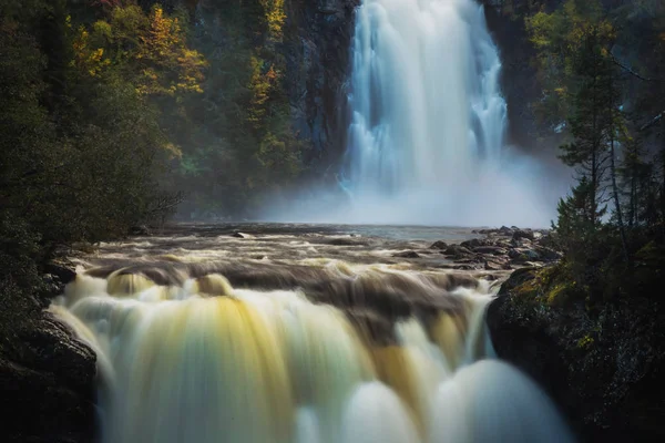 Autumnal Landscape Homla River Hommelvik Middle Norway Area Storfossen Waterfall — Stock Photo, Image