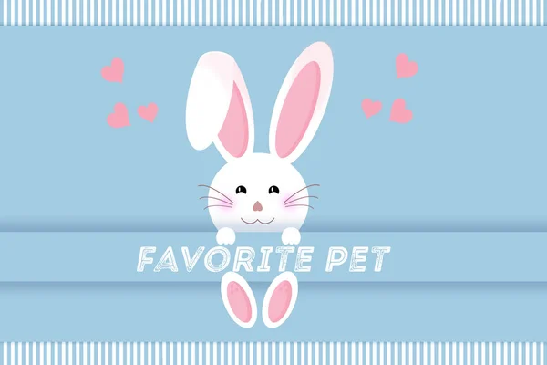 Favorite Animal White Rabbit — Stock Vector