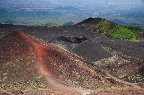 Landschappen Van Vulkaan Etna Reis Naar Het Midden Van Gevaar — Stockfoto