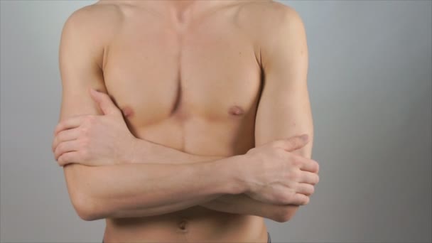 Adam Gözlüklü Gömleği Cinsel Vücut — Stok video