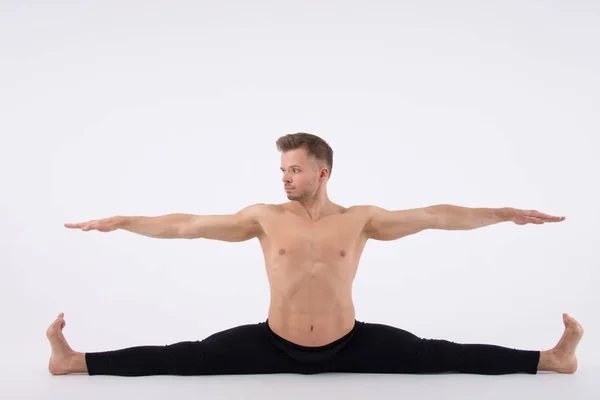 Giovane Bell Uomo Esercizi Allenamento Relax Uno Stile Vita Sano — Foto Stock