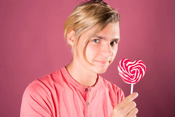 Aftelkalender Voor Valentijnsdag Snoep Aantrekkelijke Man — Stockfoto