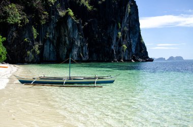 Palawan Adası. Filipinler 'de tatiller.