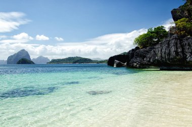 Palawan Adası. Filipinler 'de tatiller.